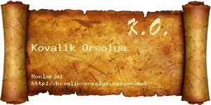 Kovalik Orsolya névjegykártya
